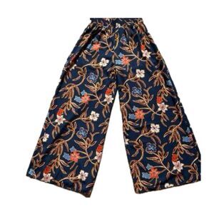 Sienna Sky Hawaiian Inspired Tropical Smocked Elastic Waist Wide Leg Pants L